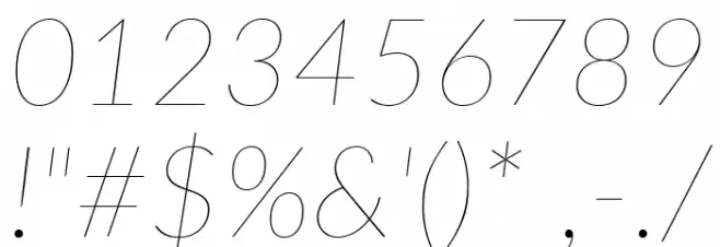 Lato Hairline Italic Font OTHER CHARS