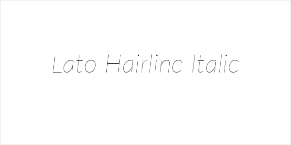 Lato Hairline Italic Logo