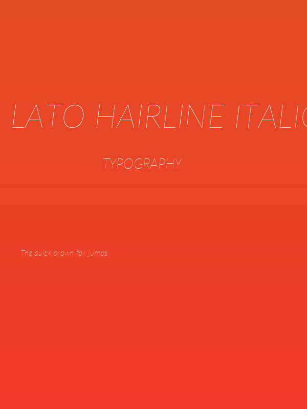 Lato Hairline Italic Poster