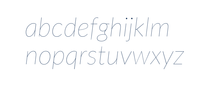 Lato Hairline Italic Lowercase