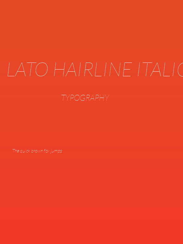 Lato Hairline Italic Poster