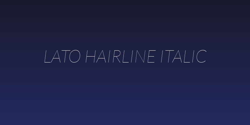 Lato Hairline Italic Social Header