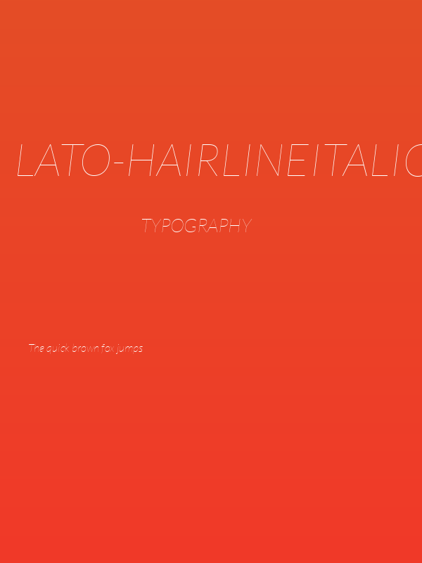 Lato-HairlineItalic Poster