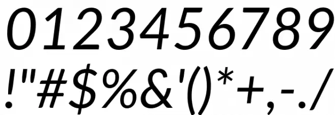 Lato Italic Font OTHER CHARS