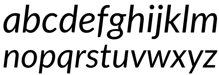 Lato Italic Font LOWERCASE