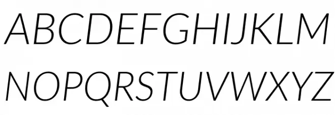 Lato Light Italic Schriftart Groß