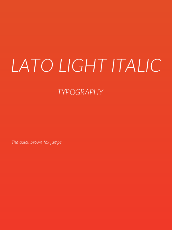 Lato Light Italic Poster