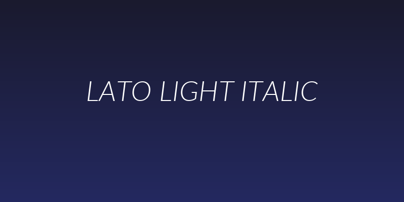 Lato Light Italic Social Header