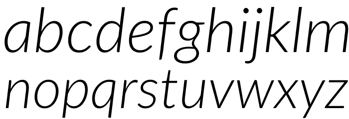 Lato Light Italic Font LOWERCASE