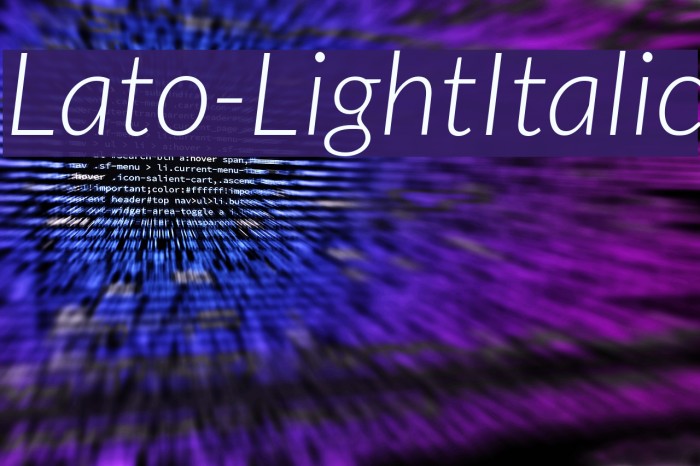 Lato-LightItalic Font examples