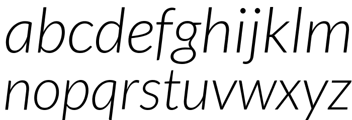 Lato-LightItalic Font LOWERCASE
