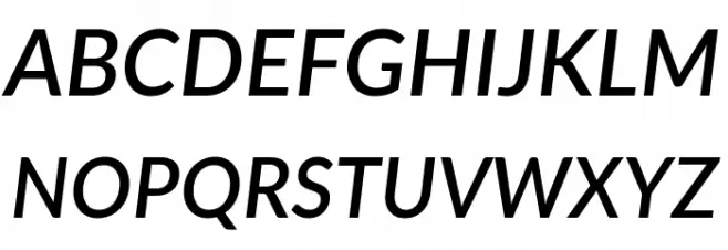 Lato SemiBold Italic Caratteri MAIUSCOLE