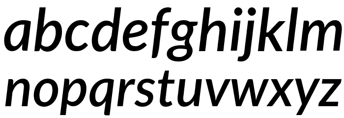 Lato SemiBold Italic Font LOWERCASE
