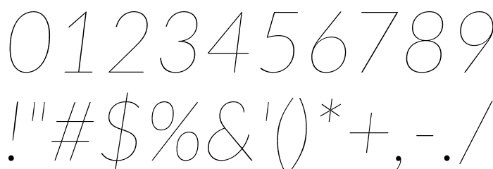 Lato Thin Italic Font OTHER CHARS