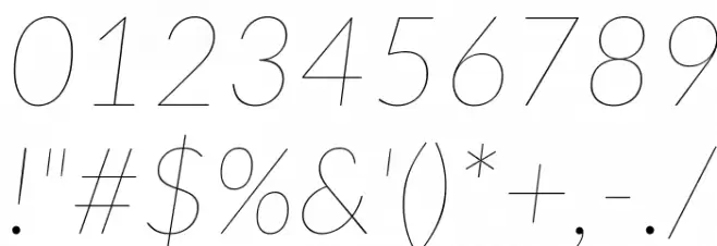 Lato Thin Italic Font OTHER CHARS