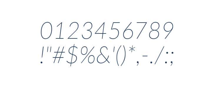 Lato Thin Italic Other Characters