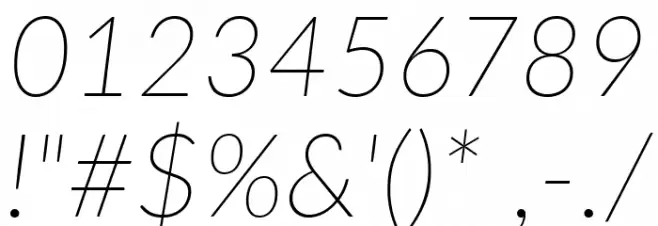 Lato Thin Italic Font OTHER CHARS
