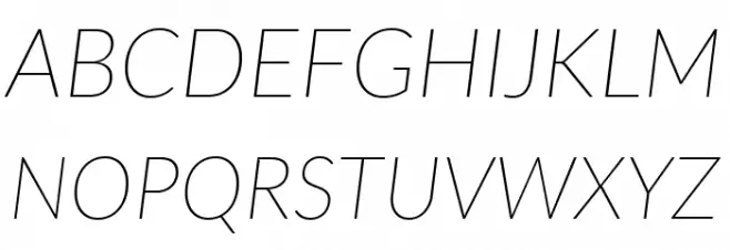 Lato Thin Italic 字体 大写