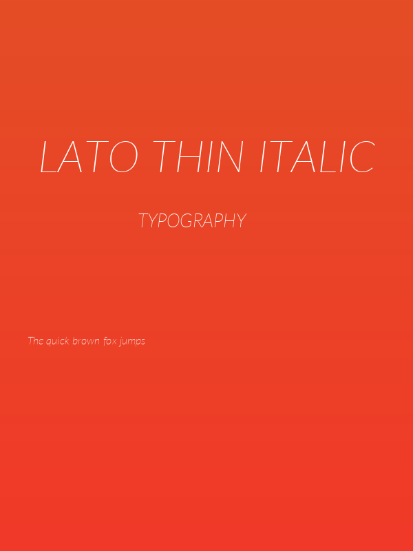 Lato Thin Italic Poster