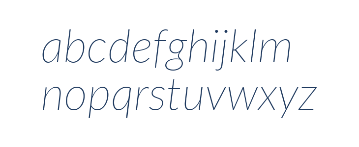 Lato Thin Italic Lowercase