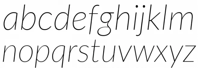 Lato Thin Italic Fuentes MINÚSCULAS