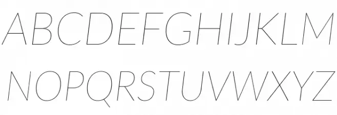 Lato Thin Italic 字体 大写
