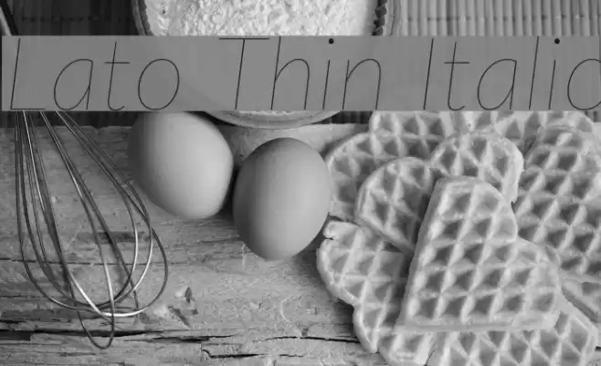 Lato Thin Italic Font examples