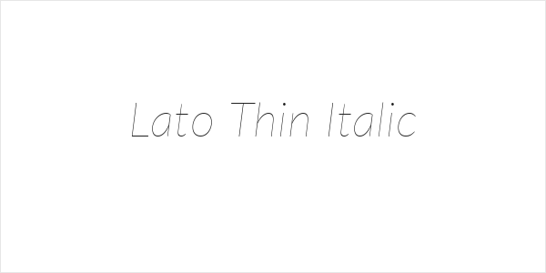 Lato Thin Italic Logo