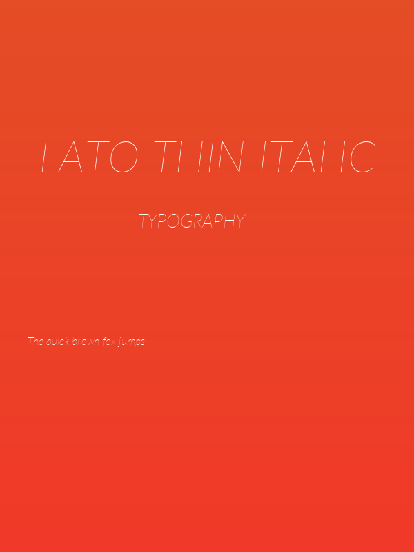 Lato Thin Italic Poster