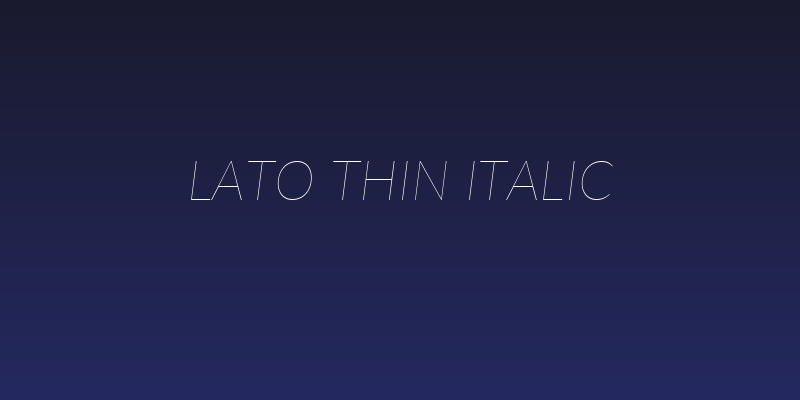 Lato Thin Italic Social Header