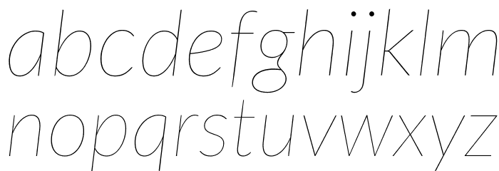 Lato Thin Italic Font LOWERCASE