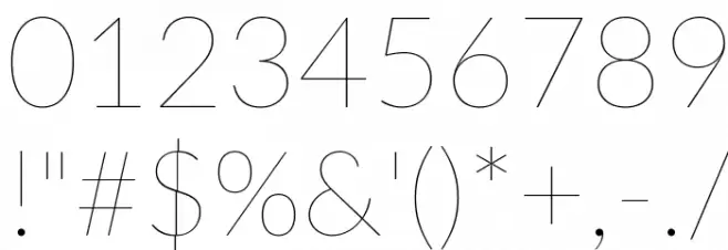 Lato Thin Font OTHER CHARS