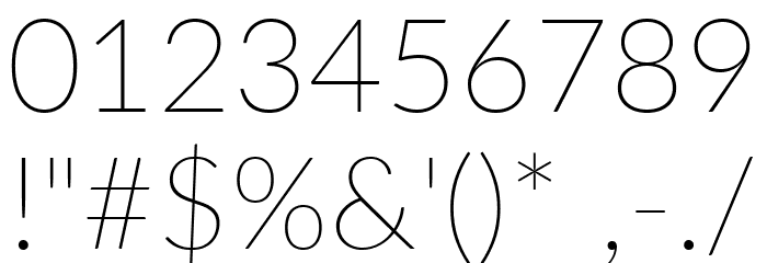 Lato Thin Font OTHER CHARS