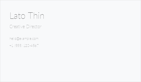 Lato Thin Business Card