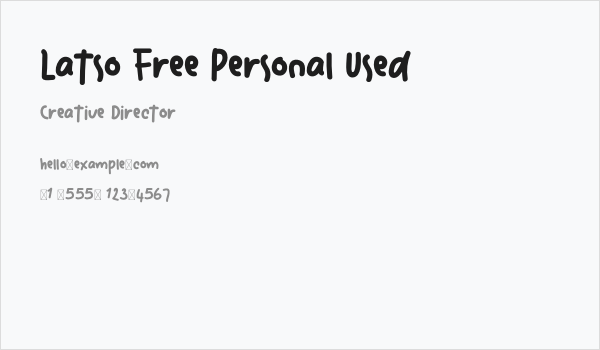 Latso Free Personal Used Business Card