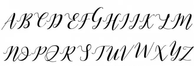 Latte Coffee script Caratteri MAIUSCOLE