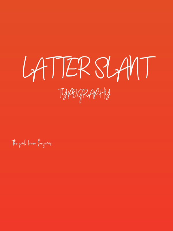 Latter Slant Poster