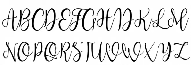 Lattesha Script Caratteri MAIUSCOLE