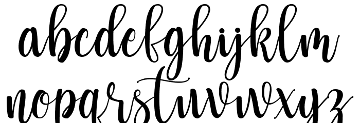 Lattesha Script Font LOWERCASE