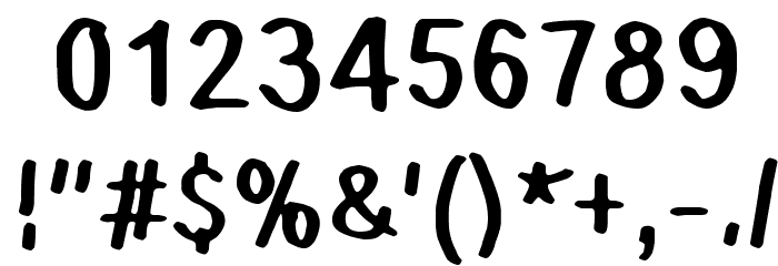 Lauantaiaamu 7:25 Font OTHER CHARS