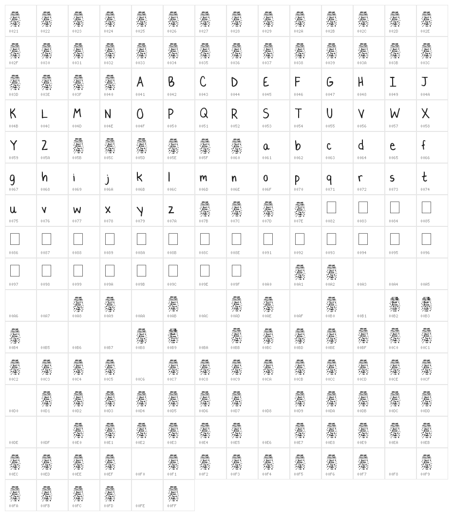Lauren C. Brown [Demo Version] Character Map