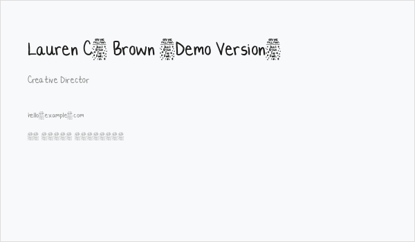 Lauren C. Brown [Demo Version] Business Card