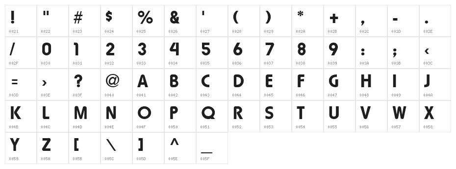 Lauren Normal Character Map