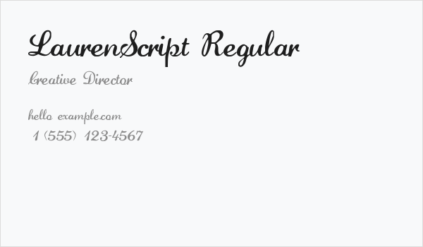 LaurenScript Regular Business Card