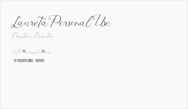 Laureta Personal Use Business Card