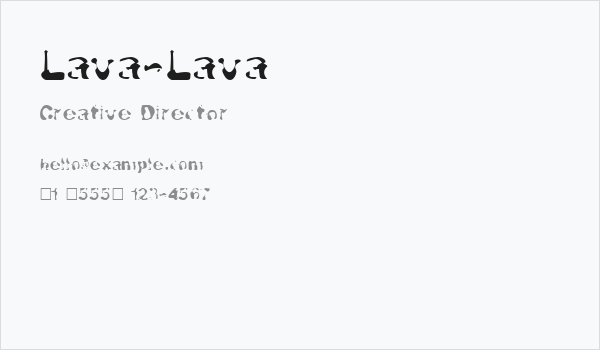Lava-Lava Business Card