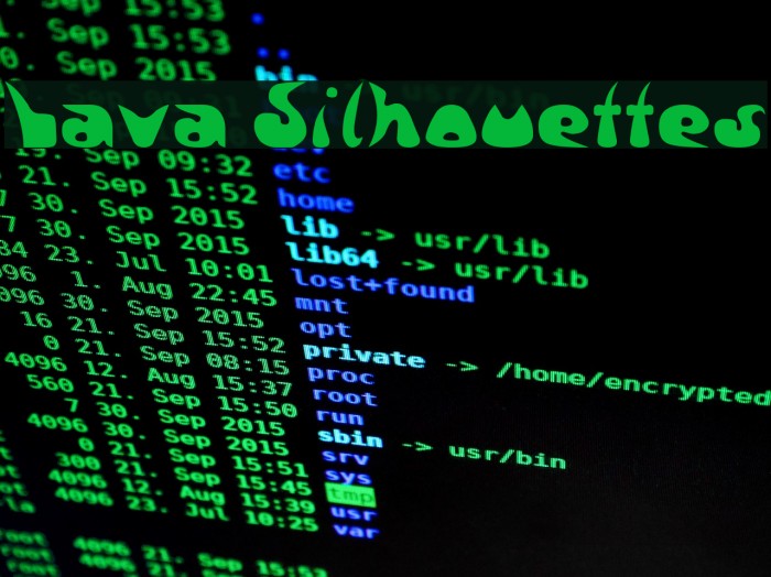 Lava Silhouettes Font examples