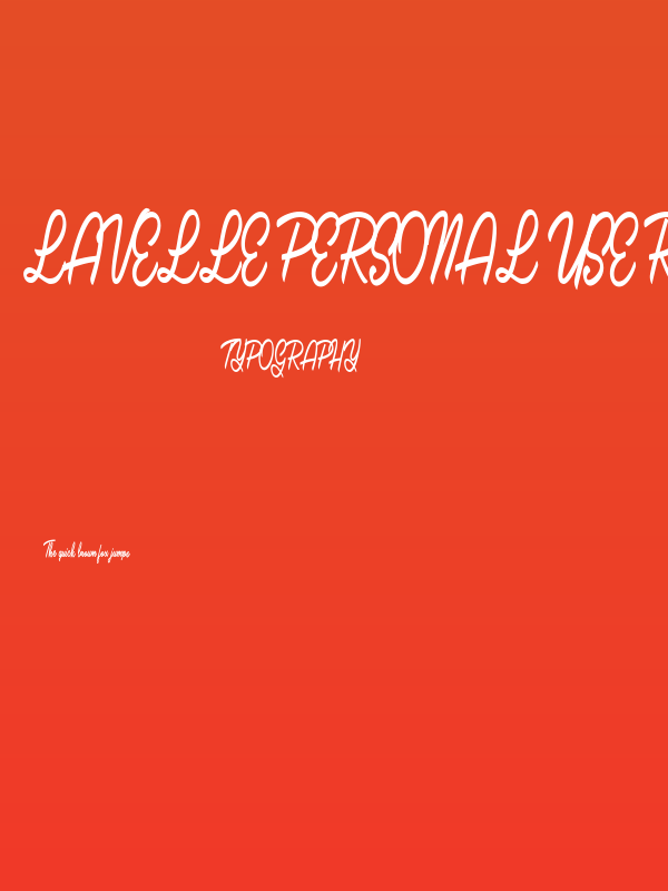 Lavelle Personal Use Regular Poster