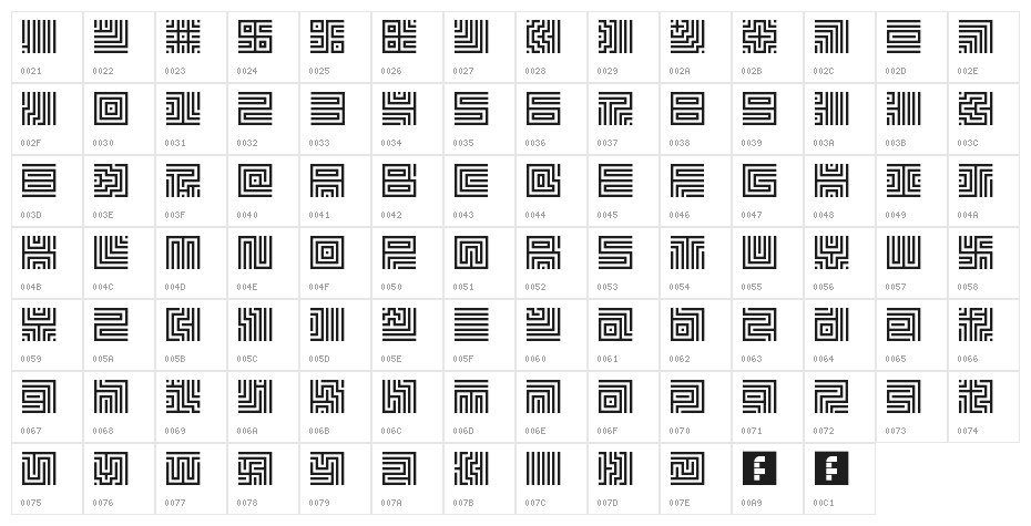 Lavirint Regular Character Map