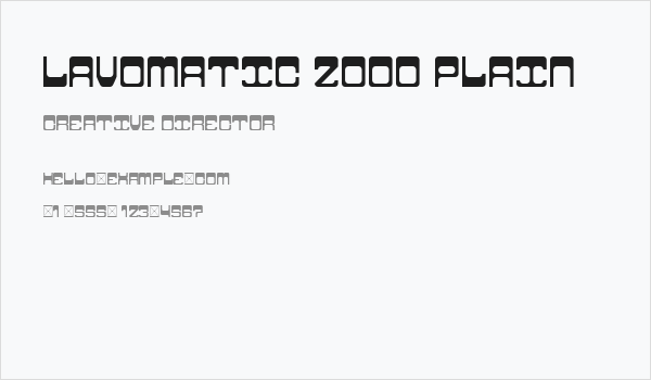 Lavomatic 2000 Plain Business Card